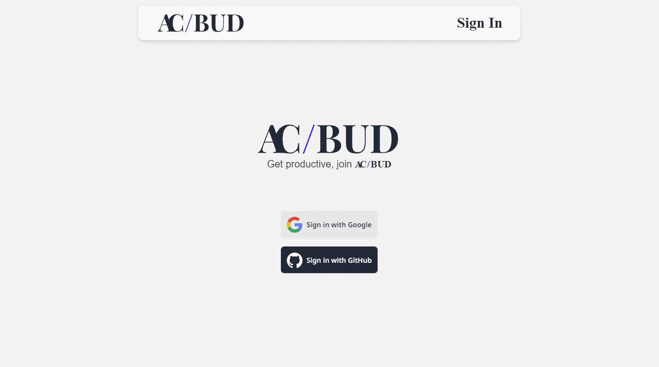 ACBUD project on vercel